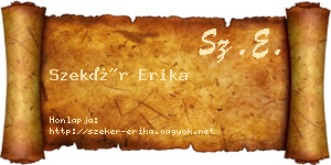 Szekér Erika névjegykártya